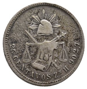 obverse: MESSICO 25 Centavos argento 1871