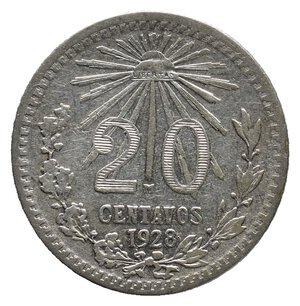 obverse: MESSICO 20 Centavos argento 1928