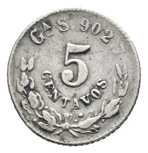 obverse: MESSICO 5 Centavos argento 1888 Guadalajara