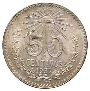 obverse: MESSICO 50 Centavos argento 1937 FDC UNC