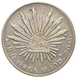 obverse: MESSICO 8 Reales argento 1893 MO A.M.  (Mexico City) 