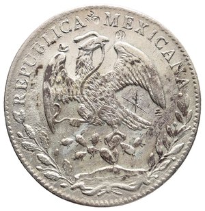 reverse: MESSICO 8 Reales argento 1876 CN G.P.  (Culiacan) 