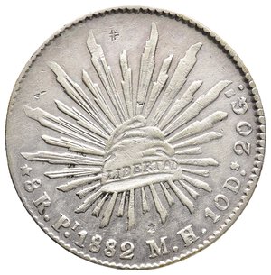 obverse: MESSICO 8 Reales argento 1882 PI M.H.  (San Luis Potosi) 