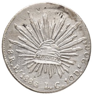 obverse: MESSICO 8 Reales argento 1886 PI L.C.  (San Luis Potosi) 