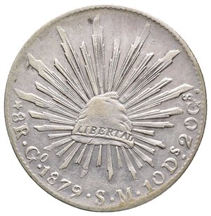 obverse: MESSICO 8 Reales argento 1879 GO S.M.  (Guanajuato)