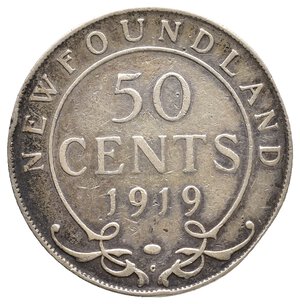 obverse: NEW FOUNDLAND - George V - 50 Cents argento 1919