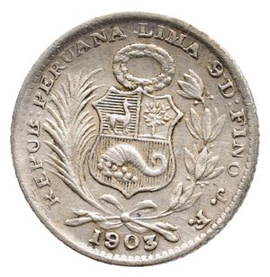 reverse: PERU  1 Dinero argento 1903