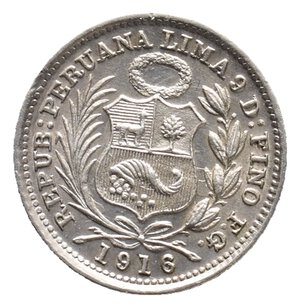 obverse: PERU  1 Dinero argento 1916