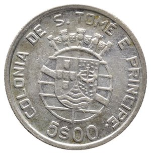 obverse: SAN TOME  E PRINCE 5 Escudos argento 1939