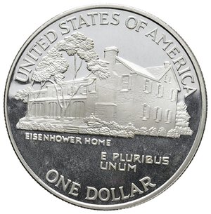 reverse: U.S.A.  1 Dollaro argento 1990 Centennal Eisenower 1990