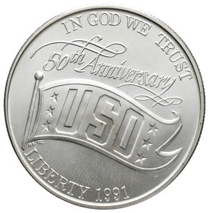 obverse: U.S.A.  1 Dollaro argento 50°Uso  1991
