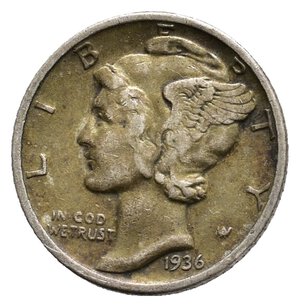 obverse: U.S.A.  1 dime Mercury argento 1936