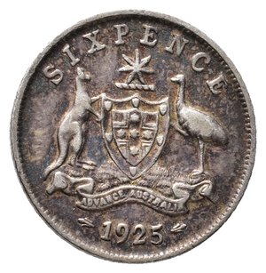obverse: AUSTRALIA  - George V - 6 Pence argento 1925