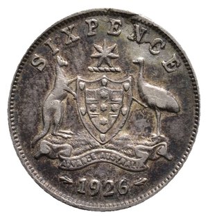 obverse: AUSTRALIA  - George V - 6 Pence argento 1926