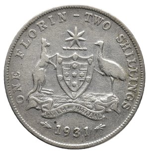 obverse: AUSTRALIA  - George V - Florin argento 1931