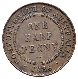obverse: AUSTRALIA  - George V - Half penny 1936