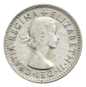 reverse: AUSTRALIA  3 pence argento 1954