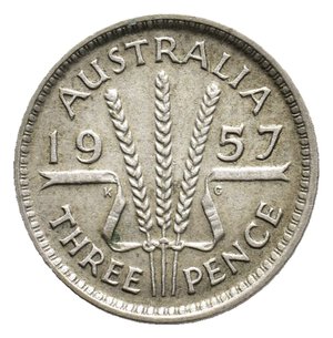 obverse: AUSTRALIA  3 pence argento 1957