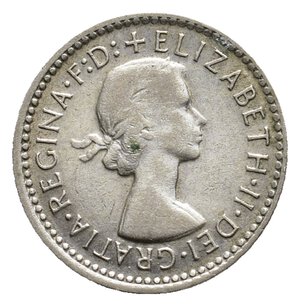 reverse: AUSTRALIA  3 pence argento 1957