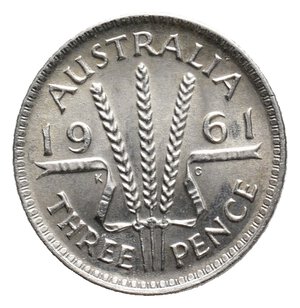 obverse: AUSTRALIA  3 pence argento 1961