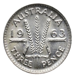 obverse: AUSTRALIA  3 pence argento 1963