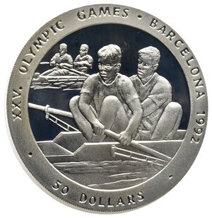 obverse: NIUE  50 Dollars argento 1989 Olimpiadi Barcellona  PROOF