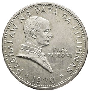 obverse: FILIPPINE  1 Piso argento 1970 Papa Paolo VI