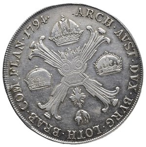 obverse: AUSTRIA NETHERLANDS - Francesco II -Kronenthaler argento 1894 A
