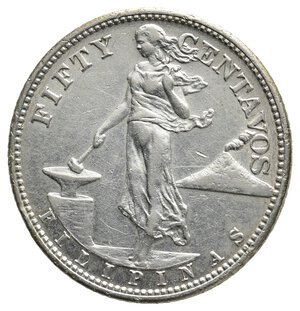 reverse: FILIPPINE  50 Centavos argento 1944