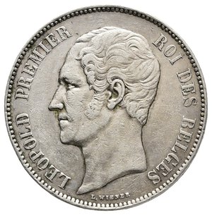 reverse: BELGIO - Leopold I - 5 francs argento 1852