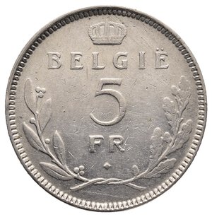 obverse: BELGIO - Leopold III - 5 francs 1936