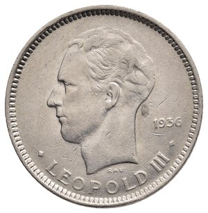 reverse: BELGIO - Leopold III - 5 francs 1936