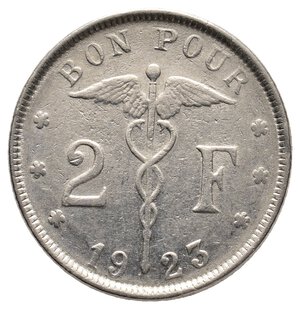 obverse: BELGIO - 2 francs 1923