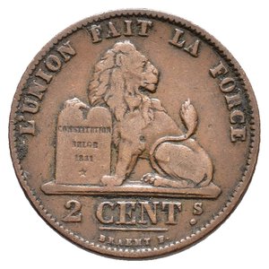 obverse: BELGIO - Leopold II - 2 Centimes 1876