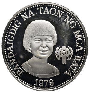 obverse: FILIPPINE  50 Piso argento 1979  anno del bambino PROOF