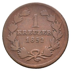 obverse: GERMANIA - BADEN - 1 Kreuzer 1852