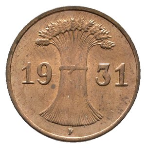 reverse: GERMANIA - 1 Reichpfennig 1931 F  FDC Qfdc rosso