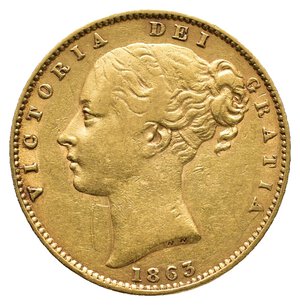 reverse: GRAN BRETAGNA - Victoria queen - Sterlina oro 1863
