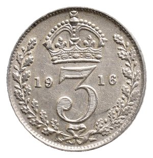 obverse: GRAN BRETAGNA - George V - 3 Pence argento 1916