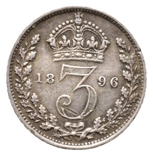 obverse: GRAN BRETAGNA - Victoria queen - 3 Pence argento 1896