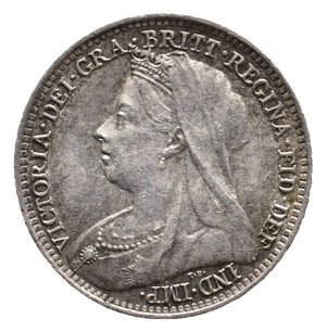 reverse: GRAN BRETAGNA - Victoria queen - 3 Pence argento 1895