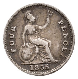 obverse: GRAN BRETAGNA - Victoria queen - 4 Pence argento 1855