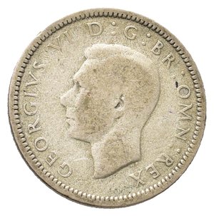 reverse: GRAN BRETAGNA - George VI - 6 Pence argento 1937