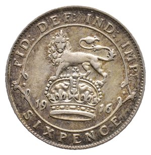 obverse: GRAN BRETAGNA - George V - 6 Pence argento 1916 ECCELSA