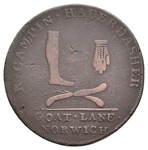 obverse: GRAN BRETAGNA - NORWICH -  Half Penny Token 1793