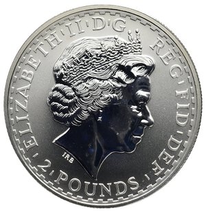 reverse: GRAN BRETAGNA - Britannia - 1 oz argento - 2 Pounds 2004
