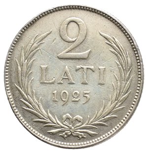 obverse: LETTONIA 2 Lati argento 1925