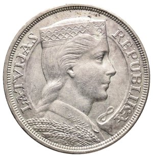 reverse: LETTONIA 5 Lati argento 1929