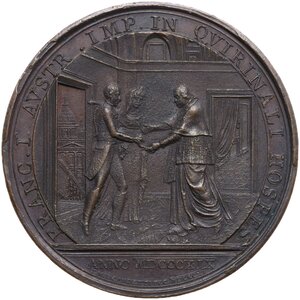 reverse: Pio VII (1800-1823), Barnaba Chiaramonti. Medaglia annuale A.XXI, per la visita a Roma dell Imperatore d Austria