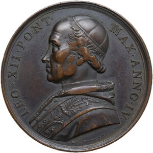 obverse: Leone XII (1823 - 1829), Annibale Sermattei della Genga. Medaglia annuale, A. IV